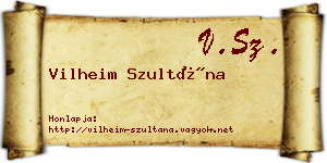 Vilheim Szultána névjegykártya